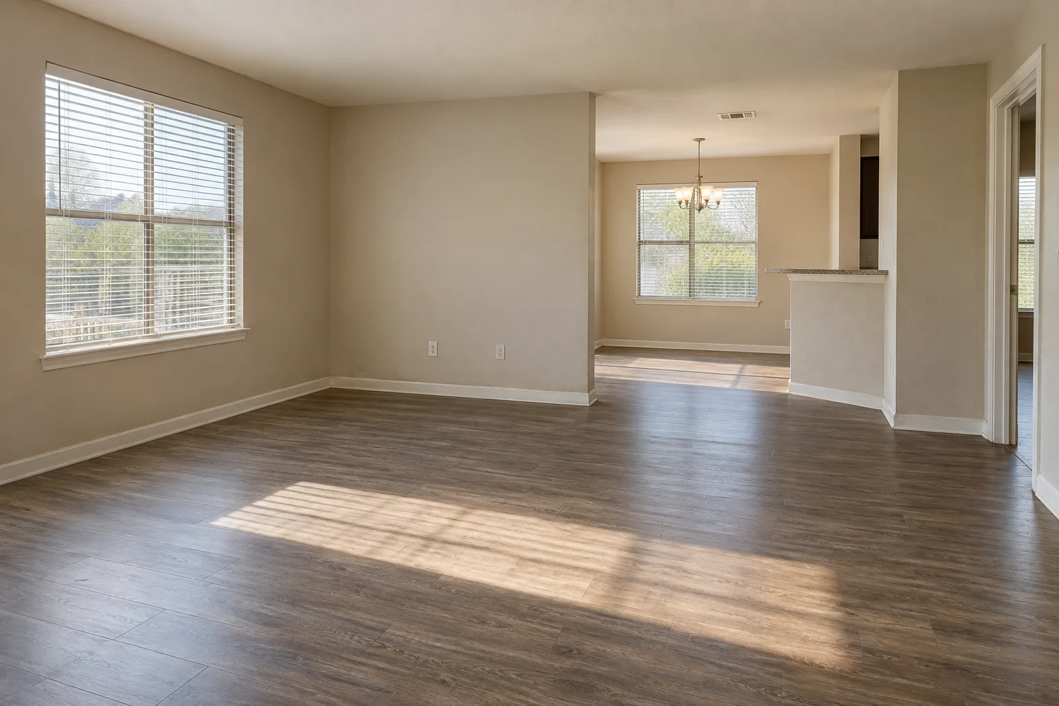 Clean empty apartment living room after contents removal